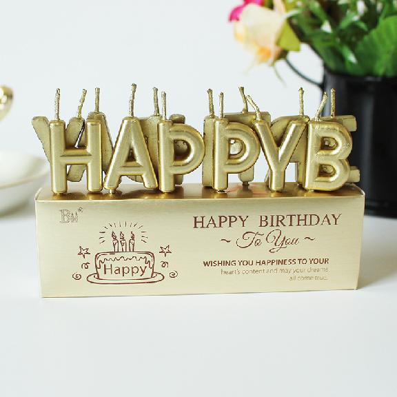 НАБОР СВЕЧЕЙ "HAPPY BIRTHDAY" - МЕДЬ