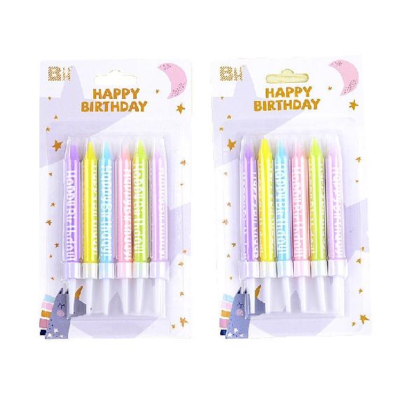 НАБОР СВЕЧЕЙ "HAPPY BIRTHDAY" 10см (6шт)