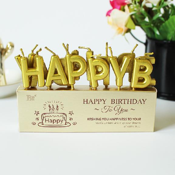 НАБОР СВЕЧЕЙ "HAPPY BIRTHDAY" -ЗОЛОТО