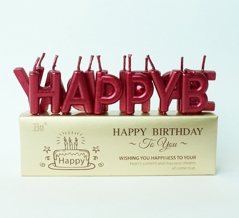 НАБОР СВЕЧЕЙ "HAPPY BIRTHDAY" - КРАСНЫЙ НАБОР СВЕЧЕЙ "HAPPY BIRTHDAY" - КРАСНЫЙ
