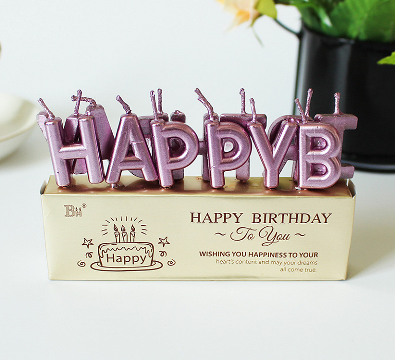 НАБОР СВЕЧЕЙ "HAPPY BIRTHDAY" - РОЗОВЫЙ НАБОР СВЕЧЕЙ "HAPPY BIRTHDAY" - РОЗОВЫЙ